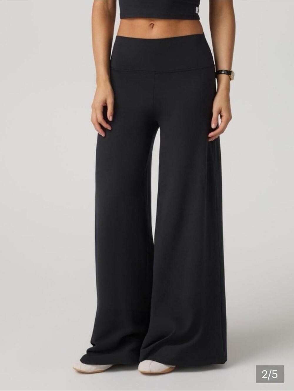 Vuori Halo Easy Wide Leg Athleisure Black Legging Pant Women's Size M